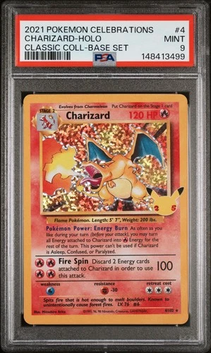 2021 POKEMON CELEBRATIONS CLASSIC COLL #4 CHARIZARD-HOLO PSA 9