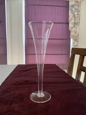 FOUR (4) Crate & Barrel Trumpet Champagne Flutes Hollow Stem Weighted Glasses