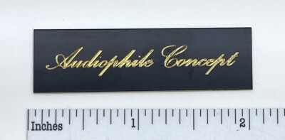 Custom Engraved Solid Brass Audiophile Concept Turntable Badge  Dual 
