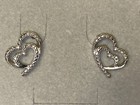 *NEW ITEM* ZALES Jewelers Sterling Silver 2 Heart Shaped Diamond Earrings — photo 3