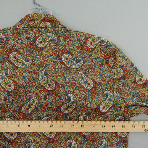 J Crew Liberty Fabrics Long Sleeve Shirt Womens 2 Green Multi Paisley Print - Picture 7 of 12