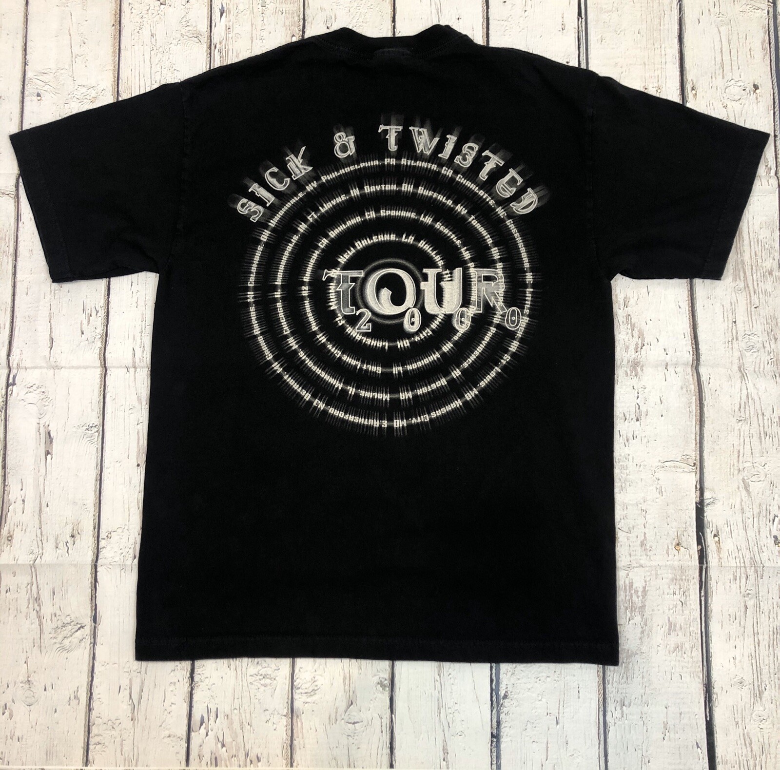 Vintage 2000 KORN Cartoon Sick & Twisted Tour Black S… Gem