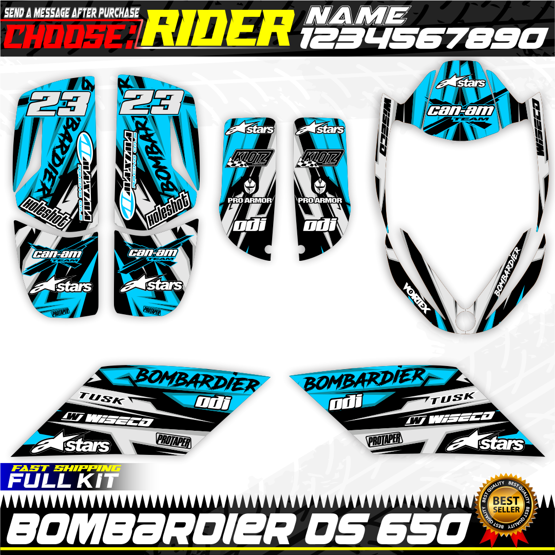 Canam ds 650 bombardier Kit graphics decals stickers DS650 CANAM atv quad wrap eBay
