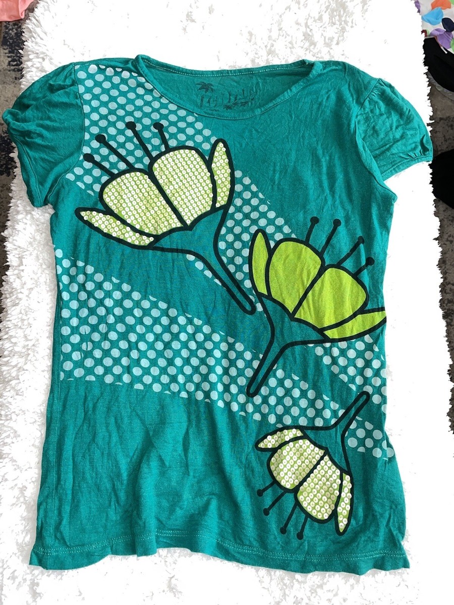 Echo Park girls sz. 16 green sz. XL green short sleeved flower tee