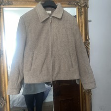 Marks And Spencer’s Brown 75% Wool Size 14 Bomber Jacket 