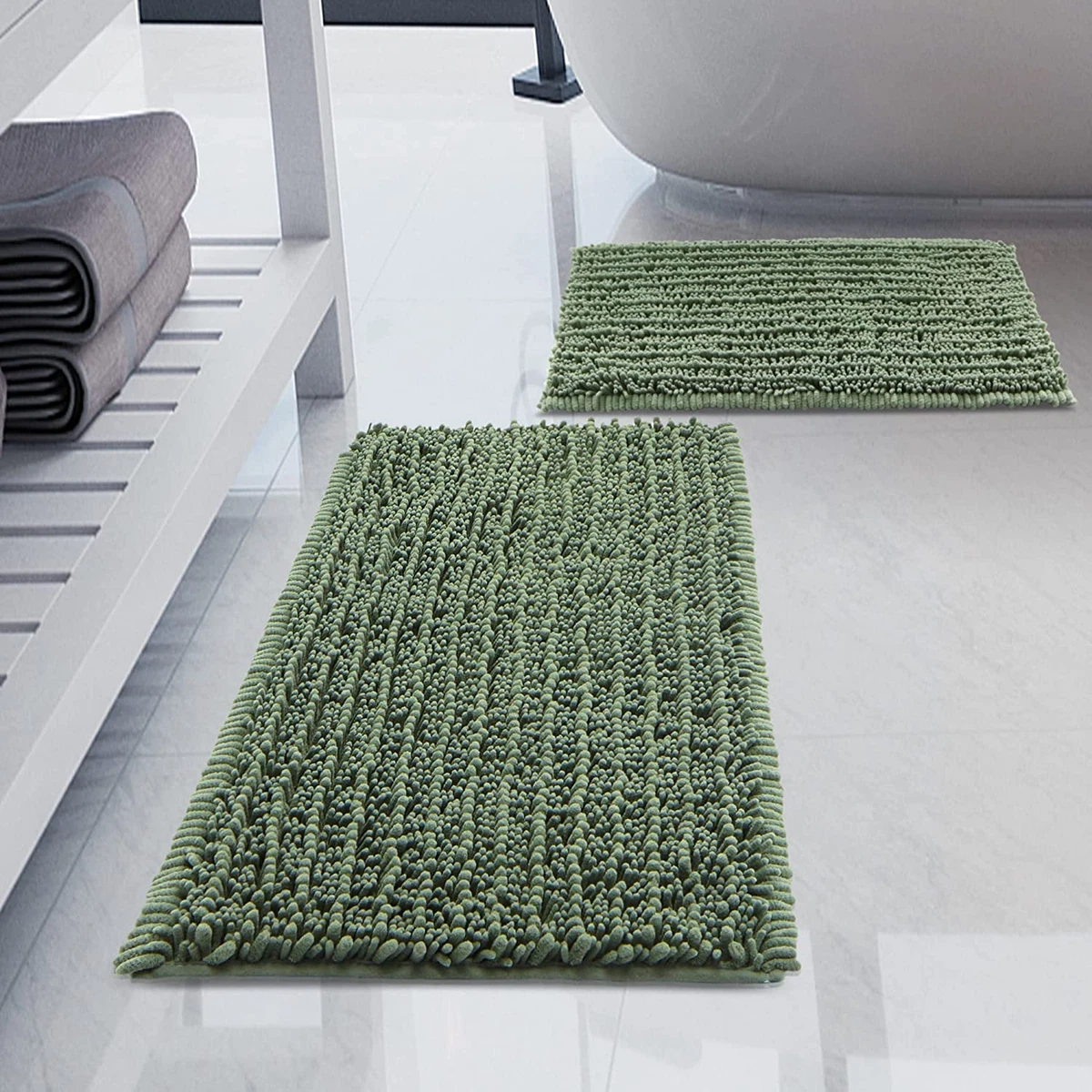 Luxury Four Size Modern Style Bathroom Mat Rug 2pcs/set Water