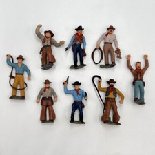 Vintage Soviet USSR Plastic Character Set of 8 Soldiers Cowboys Signed