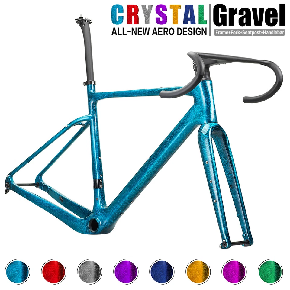 AIRWOLF Carbon Gravel Fahrradrahmen Straßenrennrad Reisen Fahrräder 700*45c