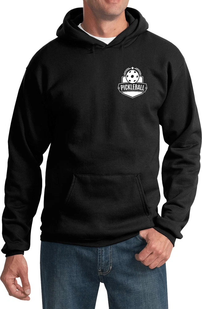 Pickleball Badge Chest Print Pullover Hoodie