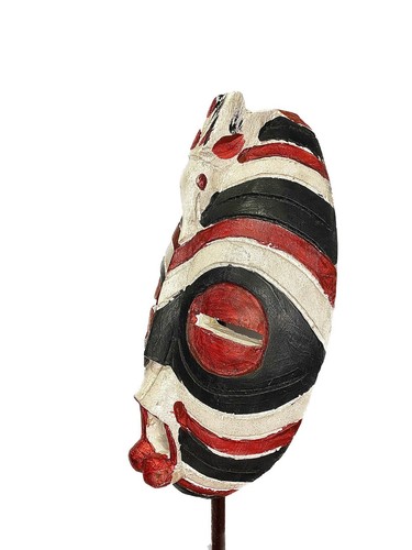 maschera dal Ghana raffigurante una maschera zebrata dal Ghana che presenta strisce -467 - Foto 10 di 12