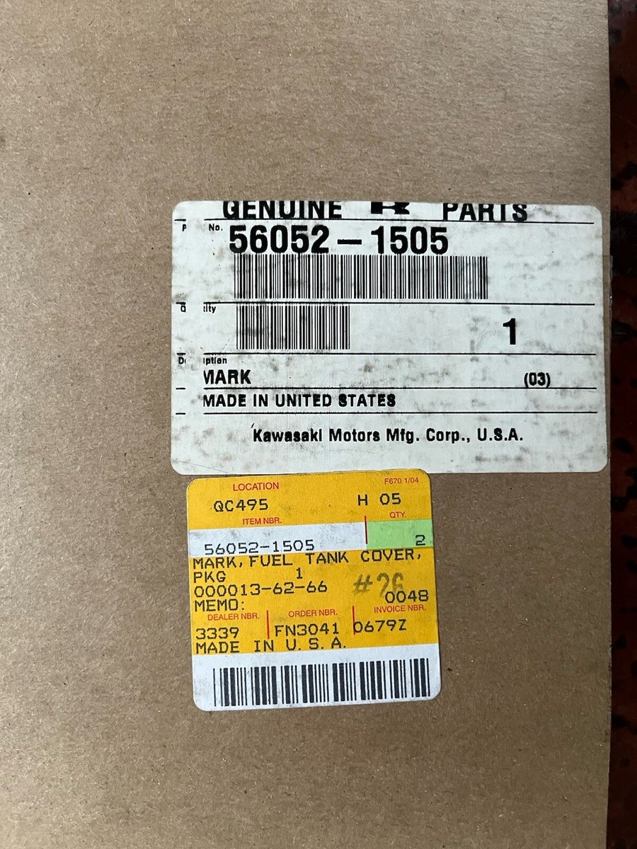 Kawasaki OEM 56052-1505 MarkFuel Tank Cover for sale online | eBay