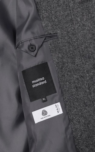 NWT MUSINSA STANDARD Shetland Wool Oversized Balmacaan Coat Grey Dunst Sz XL - Picture 6 of 10