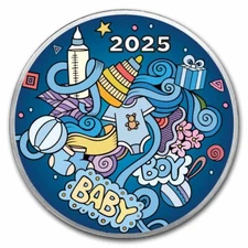 2025 1 oz Silver Colorized Round - APMEX (Baby Boy)