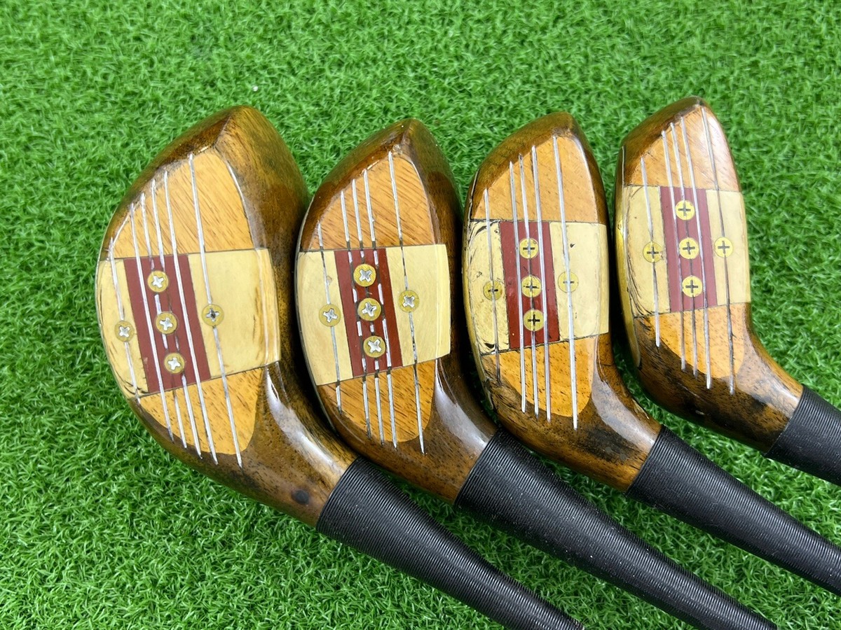 MacGregor Golf Tourney Eye-O-Matic M55W Persimmon 1 2 3 4 WOOD SET