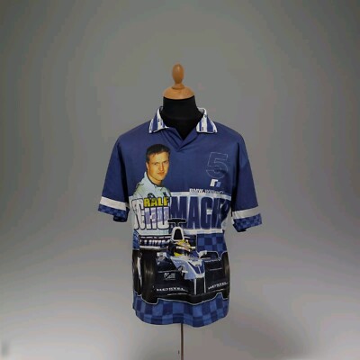 Vintage Ralf Schumacher F1 Jersey BMW Williams XL Fan Purple Polo Shirt Formula