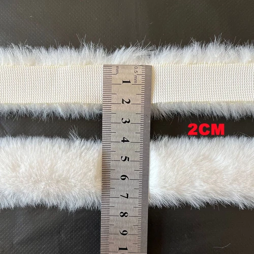 2Meter Faux Rabbit Fur White Strips Ribbon Edge Trim Sewing Clothing Cuffs Craft - Picture 20 of 24