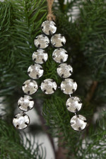 Pottery Barn 3.5" Jeweled Metal Letter "A" Alphabet Initial Christmas Ornament