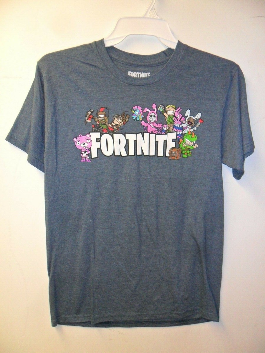 FORTNITE Men's S/S T-Shirt SKINS Heather Navy- Medium NWT