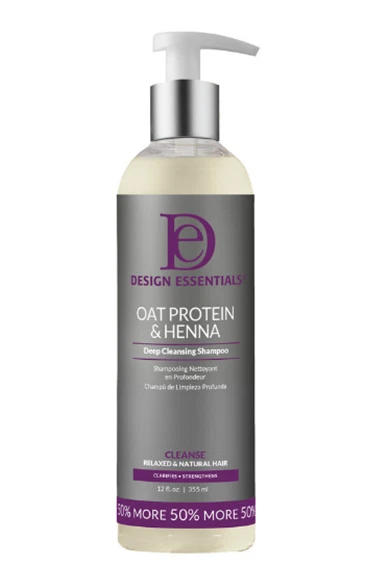 DESIGN ESSENTIALS_燕麦蛋白和海娜深层清洁洗发水_12 盎司 — 第 2/3 张图片