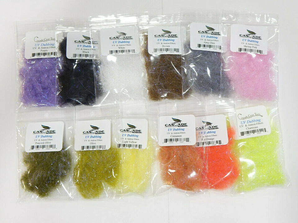 UV Dubbing UV & Antron Fibers Cascade USA 13 Farben MeFo & Nymphe & Bugger Dub