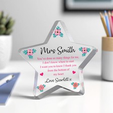 Teacher Thank You Gift Personalised Teaching Assistant Head Teacher STAR Gift