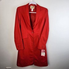 Nwt Reed Hill Red Saddle Seat Day Trench Coat Jacket Size 8 Classic Rare