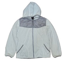 The North Face Full Zip Youth XL 18 White  Gray Fleece Hooded Jacket