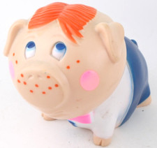 Linda moneda de cerdo antropomórfica de jengibre 1971 vintage Tom Remo alcancía de centavo