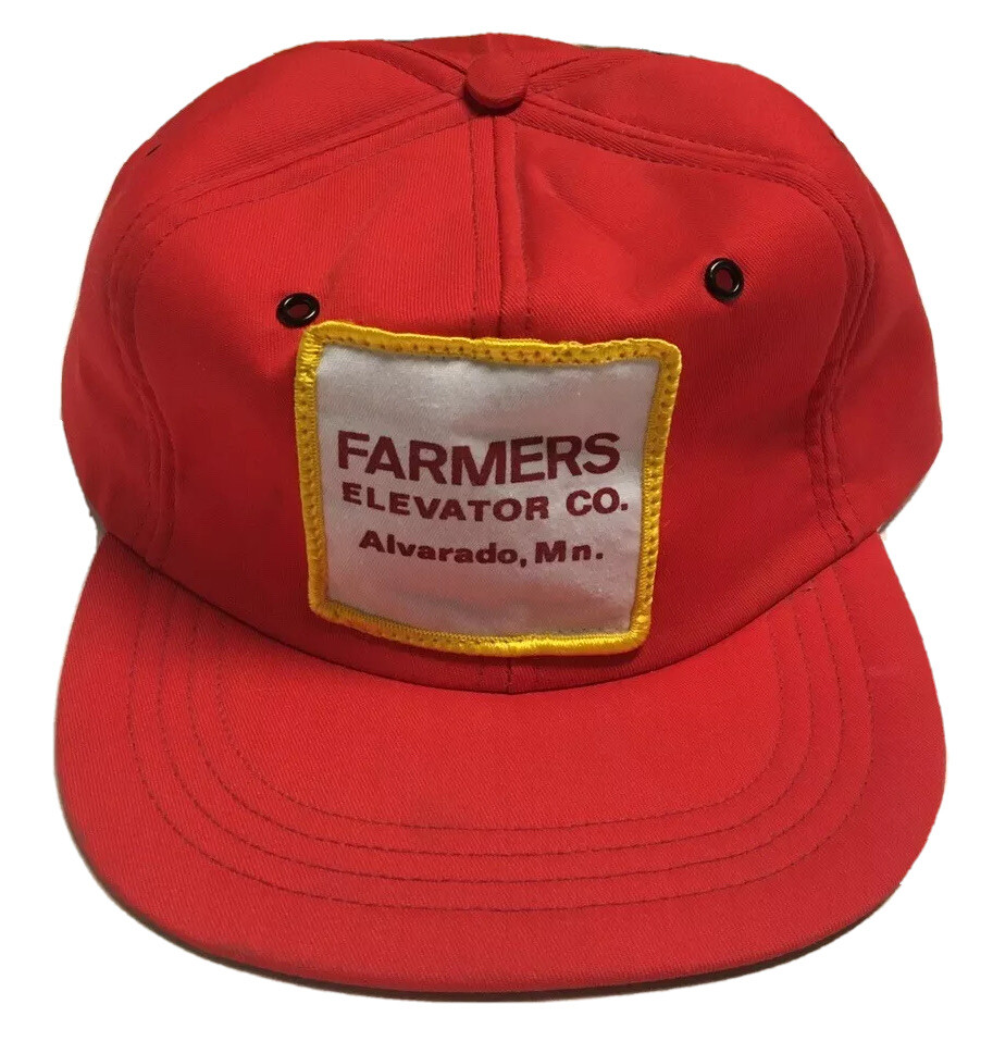Vtg Farmers Elevator Patch Trucker Hat Made In The USA Cap Alvarado