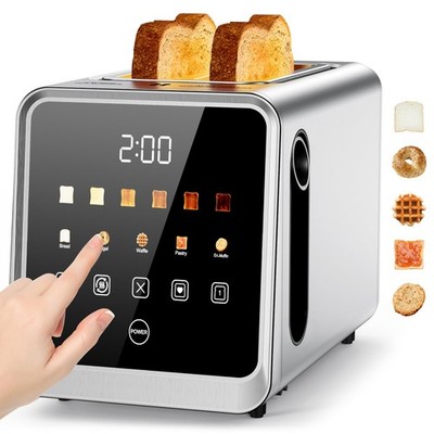 Toaster 2 Slice with Touchscreen, 1.5'' Wide Slots & Memory Recall | 900W Stai...