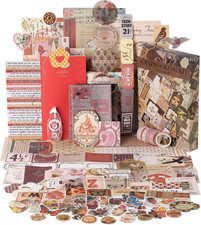 Vintage Scrapbook Supplies Aesthetic Journaling Kit, Scrapbook Papers Quote Stic