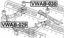 FEBEST 2004-2011 Audi A6 Rear Body Bushing VWAB-030