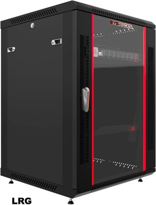 Sysracks 15U Wall Mount Server Rack Cabinet 18'' Deep Glass Door Black