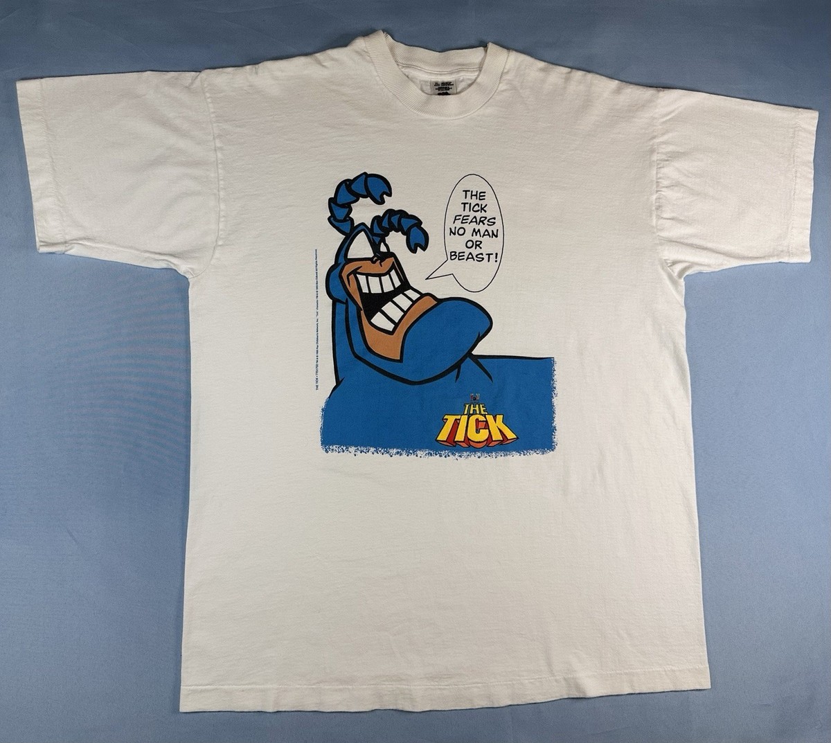 Vtg 1995 The Tick T Shirt XL Fox Kids Promo Graphic Tee White | eBay