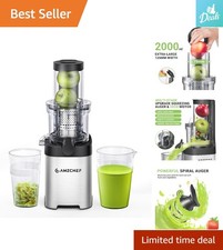 Durable Stainless Steel Masticating Juicer - 200 Watts, Easy to Clean & Assemble