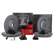 ZIMMERMANN Bremsscheiben + Beläge + Wako für AUDI S3 GOLF 7 GTI R vorne+hinten