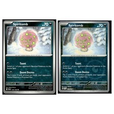 2 Card Pokemon TCG Collection - Spiritomb 129/198 Regular & Reverse Holo LP