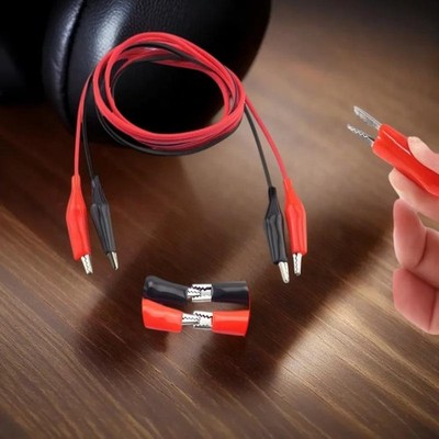 2Pcs 1M Alligator Clip Test Leads 2 Wires 4 Clips Jumper Wires Red Black Crocodi