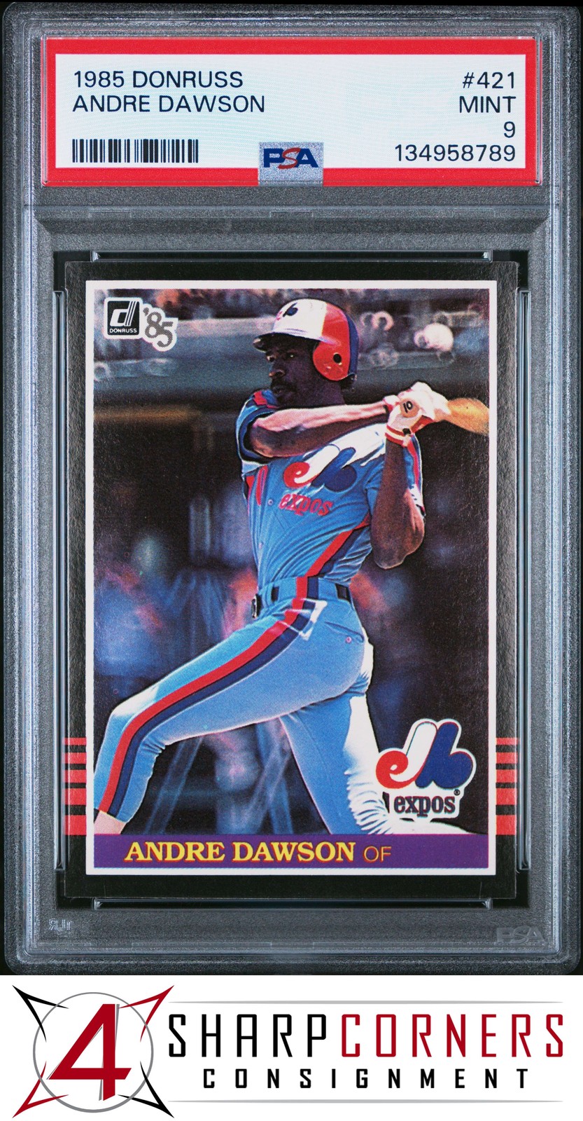 1985 DONRUSS #421 ANDRE DAWSON EXPOS HOF PSA 9