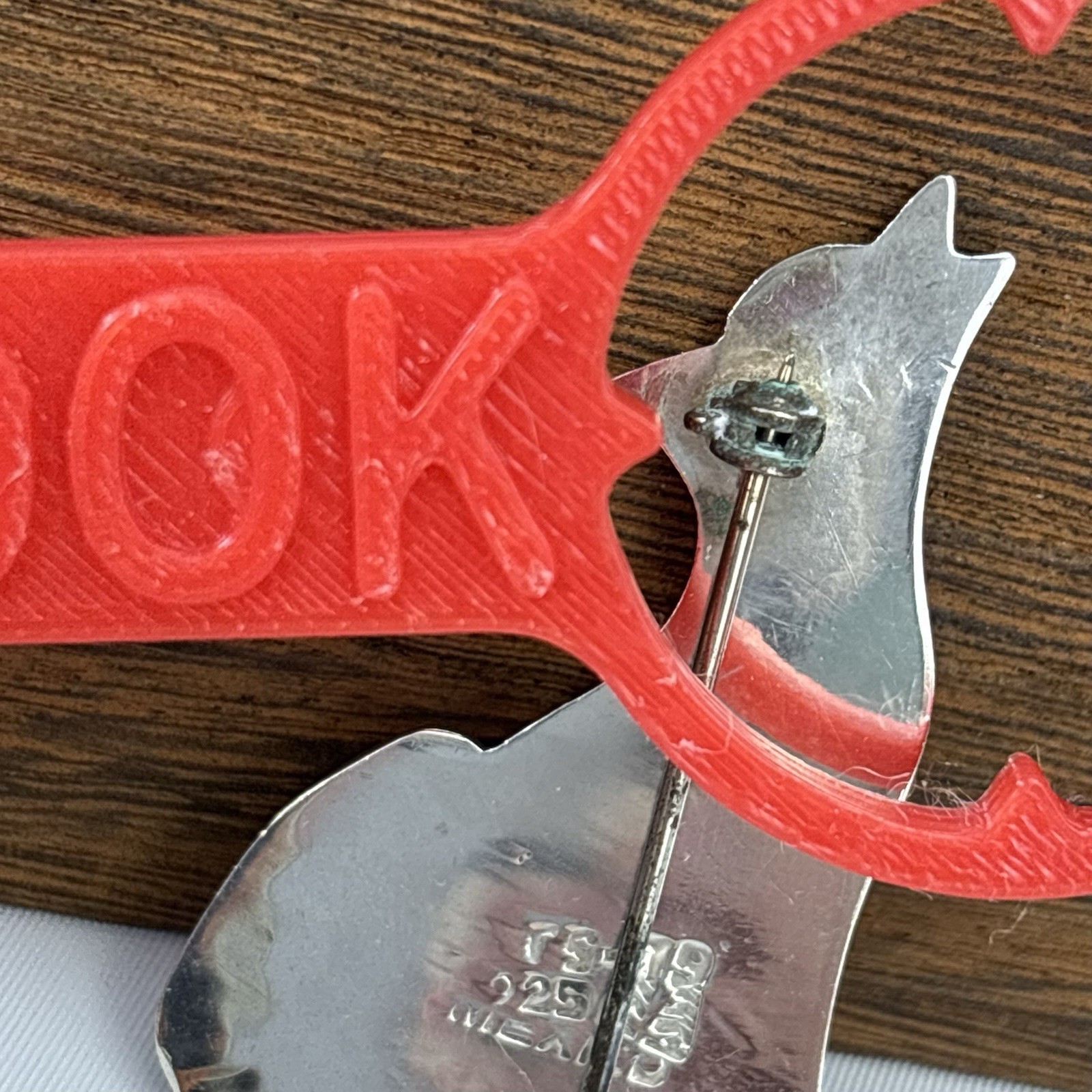 Sterling Brooch Howling Wolf Native Modernist Abs… - image 5