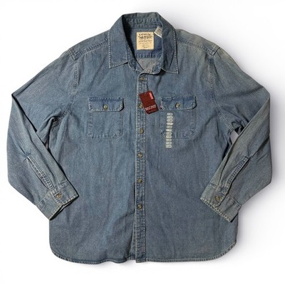 Levi's Denim Shirt Mens Size XXL Blue Light Wash Button Up Long Sleeve NWT