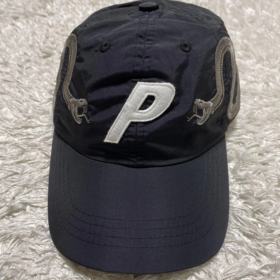 Palace Snake P Logo 6 Panel Cap Black Nylon 58cm 22.8in Rare Streetwear Foto 2 de 4