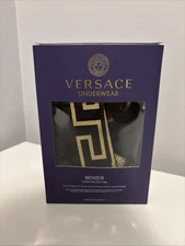 Versace Men's Black/Gold Greca Border Boxer Underwear Versace Sz 4 US S