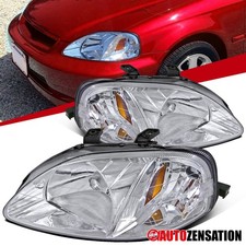 Fit 1999-2000 Honda Civic Ej Ek Em Headlights Lamps Assembly Leftright 99-00 Fit 1999-2000 Honda Civic Ej Ek Em Headlights Lamps Assembly Leftright 99-00