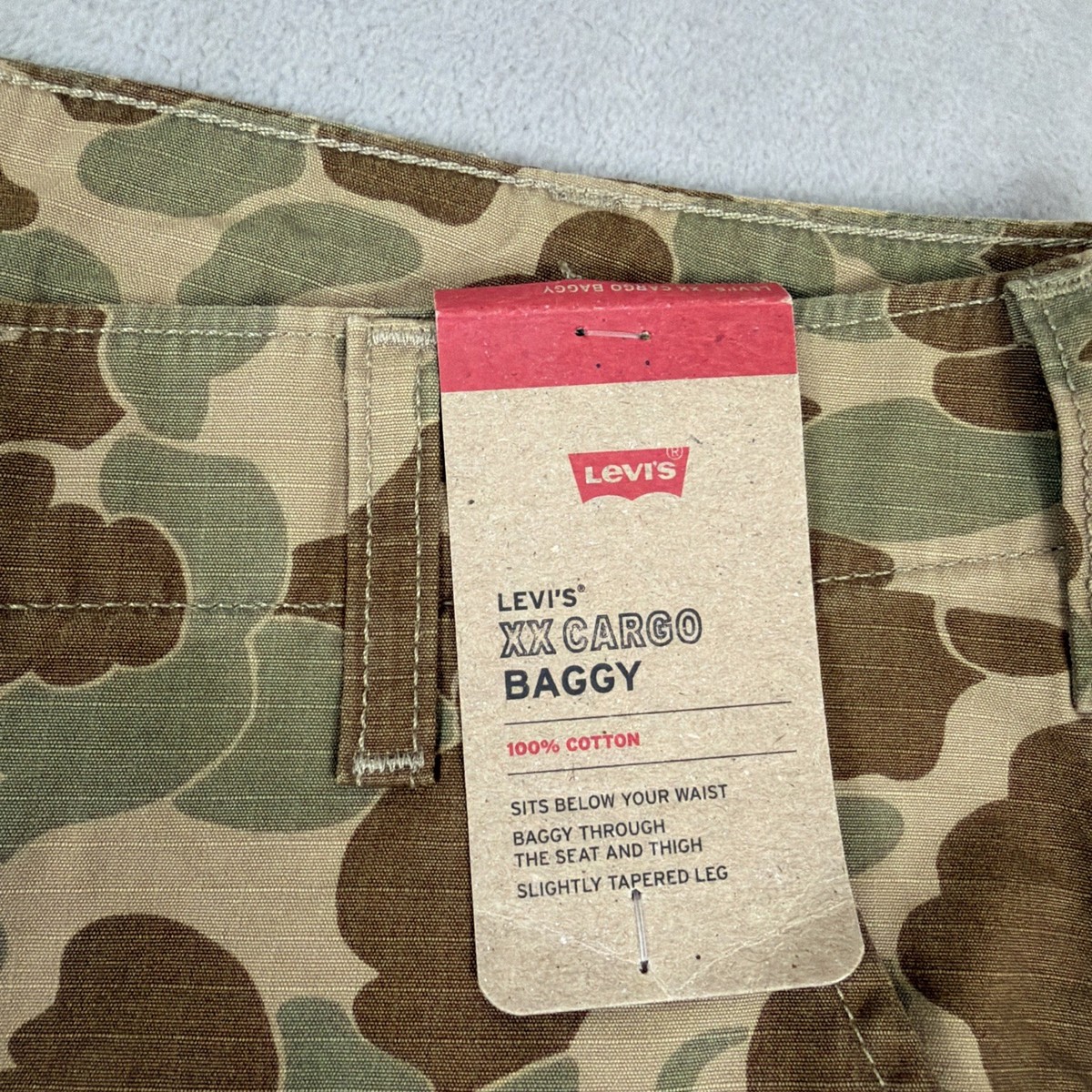 Levis XX Cargo Camouflage Baggy Pants Men's 34x30 Duck Camo