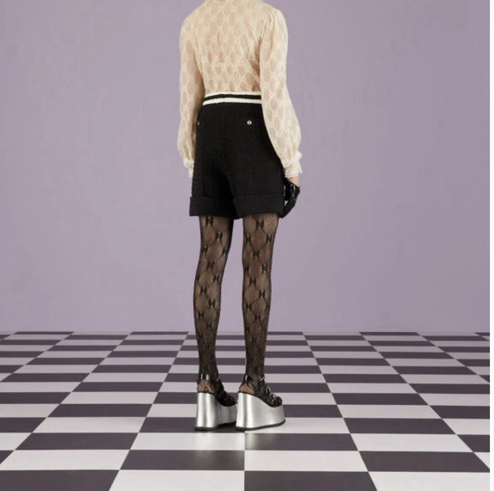 Gucci Tweed Shorts (white With Black ) Size 38 NWT - Image 3 of 4