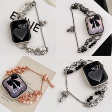 Luxury Pearl Bracelet Strap Band for Apple Watch 9 8 7 6 5 4 SE 40/44/41/45/49mm