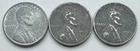 1943 1C Lincoln Steel Cent Set of 3 Coins - Steel Penny Lot - Philadelphia Mint