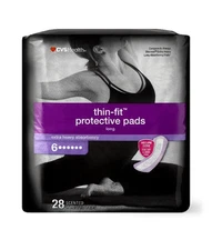 CVS HEALTH 💜 Size (6) THIN-FIT ●PROTECTIVE PADS● Long (28) Count Scented Pads.