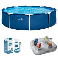 Steel Frame 12 Feet Inches Above Ground Swimming Pool Drink Holder Test Strips